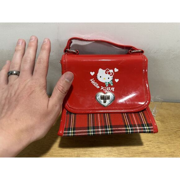 Vintage Sanrio Hello Kitty Mini Purse Plaid Clutch 1996 Hello Kitty - Picture 10 of 10